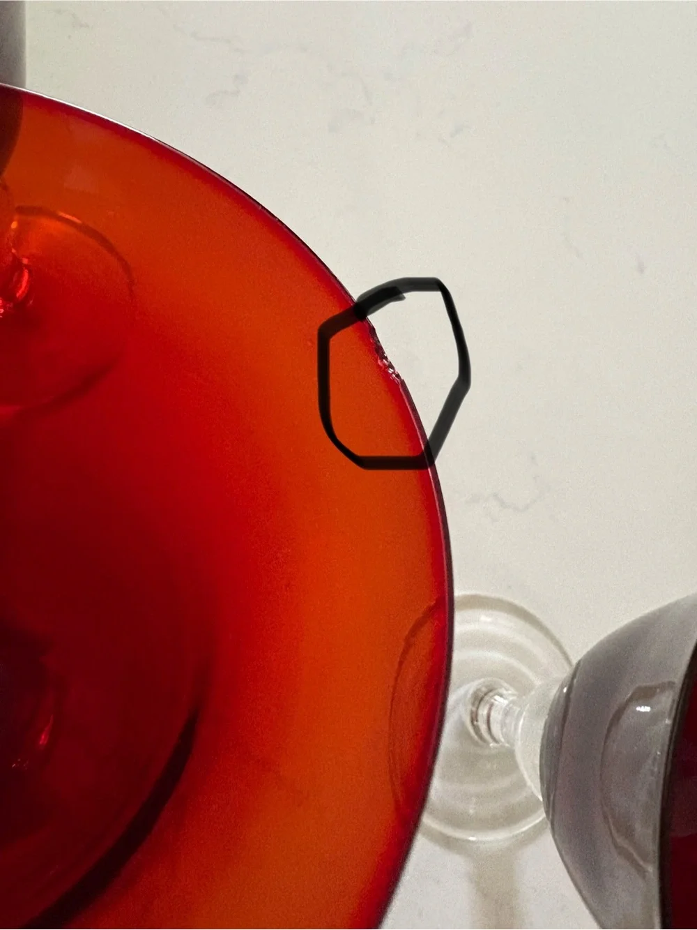 Red Stemmed Wine Glasses - Set of 3